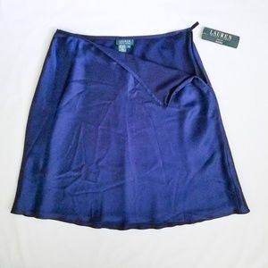 *SOLD* Ralph Lauren Navy Blue Silk Circle Skirt